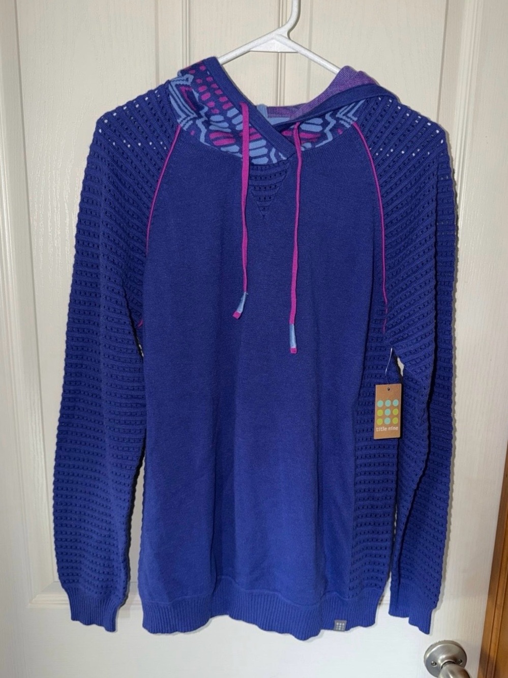Title nine Purple Pullover Hoodie with Pink Accents